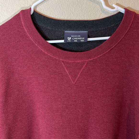 CREMIEUX MEN’S REVERSIBLE CREWNECK GRAY AND WINE SWEATER / SIZE 2XL - Picture 6 of 7